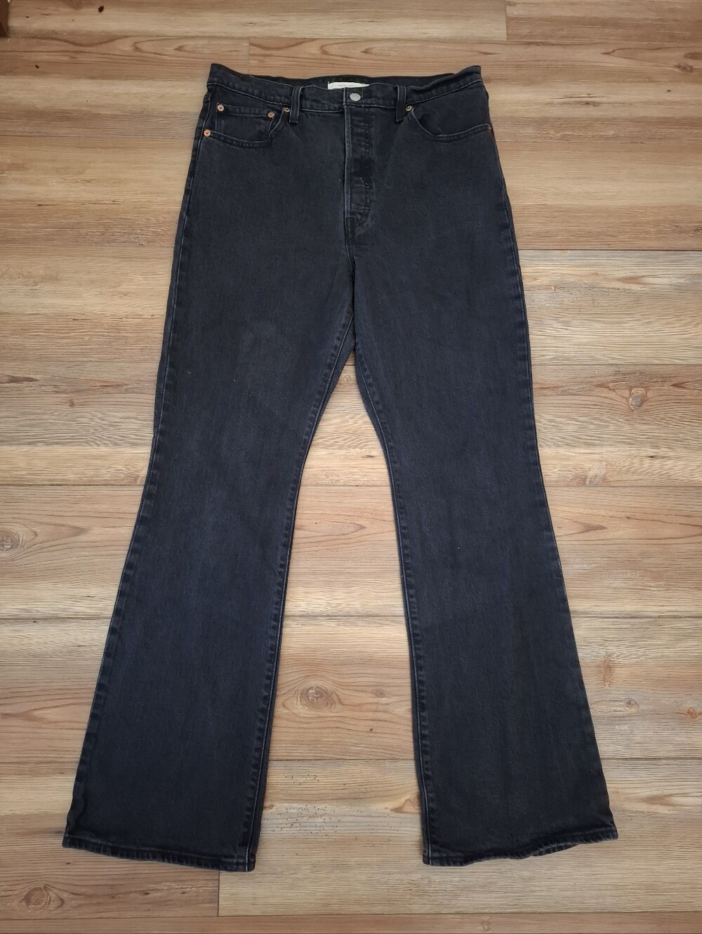 Levi's Ribcage Bootcut Jeans In Washed Black Women's 32